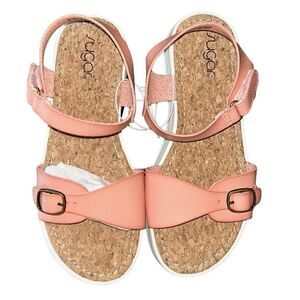 Sugar Kids Girls Rose Pink Sandals(Size 4M)
